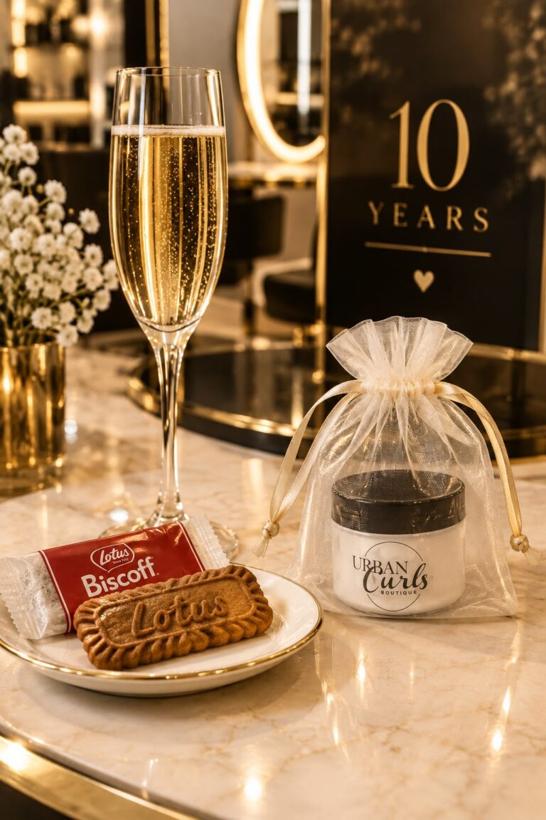 CHAMPAGNE 10 years biscoff happy birthday free gift salon hair premium